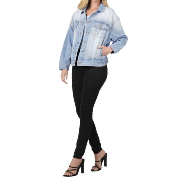 NWT OVERSIZED DENIM JACKET LIGHT BLUE - Picture 1 of 9